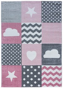 Ayyildiz, Kusový koberec Kids 620 pink, 120x170, ružová, detská izba
