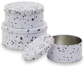 Kovové dózy v súprave 3 ks na cukrovinky Speckled – Premier Housewares