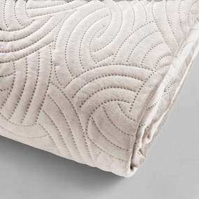 Krémová zamatová súprava prikrývky a obliečky na vankúš 240x260 cm Solange – douceur d'intérieur