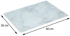 Doska na krájanie Glass Marble, biela, 40x30 cm
