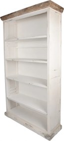 Biela antik drevená knoihovna Christiane - 116*36*195 cm