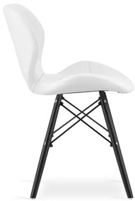Set dvoch jedálenských stoličiek LAGO ekokoža biele (čierne nohy) 2ks