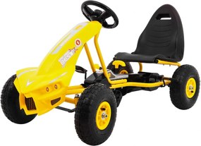 Ramiz Motokára Champion pre deti 3+ Žltá + Nafukovacie pneumatiky + Nastaviteľné sedadlo + Ručná brzda