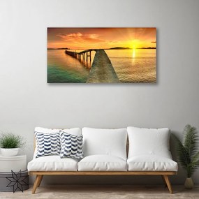 Obraz Canvas More slnko most krajina 100x50 cm