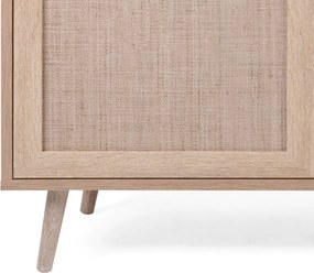 Široká skrinka 3-dverová Bali, dub sonoma/výplet