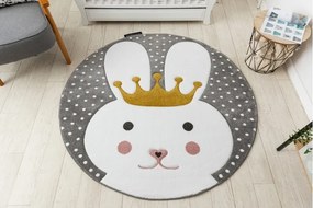 styldomova Detský sivý koberec PETIT zajac kruh