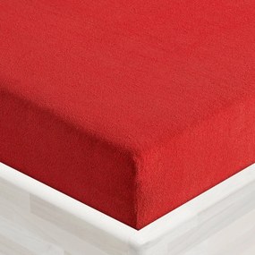 Detské froté napínacie prestieradlo do postieľky FR-007 Sýto červené 60 x 120 x 10 cm - do postieľky