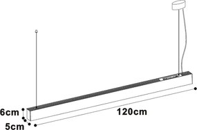 Top Light - LED Stropné prisadené závesné svietidlo HORIZON LED/40W/230V biela