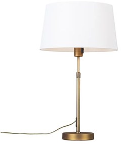 Stolná lampa bronzová s tienidlom bielym 35 cm nastaviteľná - Parte