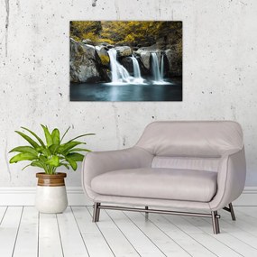 Sklenený obraz - Vodopády, Lushan, Čína (70x50 cm)