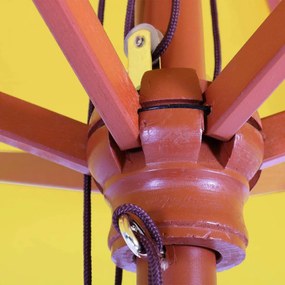 Slnečník Florida Ø 3m - polyester/drevo - žltá