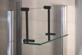 Sapho Sapho, Závesná sklenená polička na sprchovú zástenu 400x180x125mm, čierna mat, 1301-15B