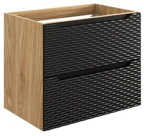 Závěsná skříňka pod umyvadlo Ocean 70 cm dub olejovaný/černá