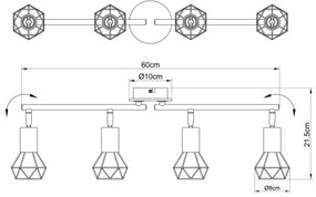 Globo 54802S-4H - Bodové svietidlo XARA 4xE14/40W/230V