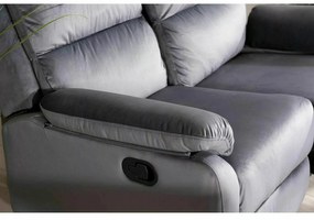 Polohovací dvoumístná pohovka Spencer Velvet 136 cm šedá
