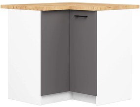 Kuchynská rohová skrinka Olivie S 90 cm biela/grafitovo šedá matná