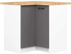 Kuchyňská rohová skříňka Olivie S 90 cm bílá/grafitově šedá mat