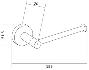 Držiak toaletného papiera MEXEN REMO rovný - kovový - zlatý, 70507330-50
