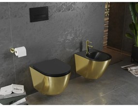 Mexen Lena, závesný bidet 480x370x325 mm, čierna matná - zlatá, 35224877