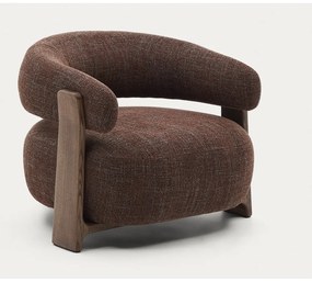 Hnedé ženilkové kreslo Granite – Kave Home