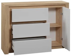 Kombinovaná komoda Domardon DM15, Farby:: ribbeck / biely lesk