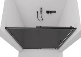 Cerano Varone, posuvné sprchové posuvné dvere 120x195 cm, 6mm šedé sklo, čierny profil, CER-CER-429532