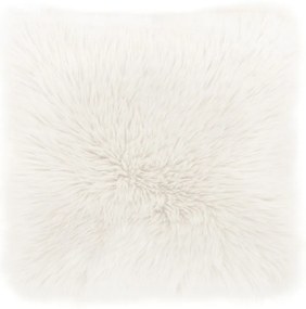 Biely vankúš Tiseco Home Studio Sheepskin, 45 × 45 cm