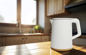 Bauerkraft Bezdrôtová cestovná rýchlovarná kanvica 1500 W 1,2 l otočná biela