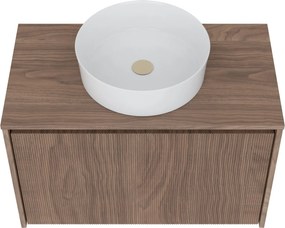 Závěsná skříňka pod umyvadlo Pezzo 80 cm s deskou ořech