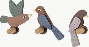 Súprava drevených nástenných vešiakov Lewi, 3 ks