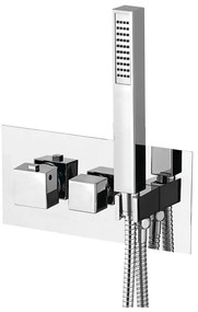 Podomietková sprchová batéria v lesklej striebornej farbe (2 výstupy) Latus – Sapho