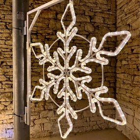 DECOLED LED světelná vločka XI, sada na VO, 88 cm, teple bílá