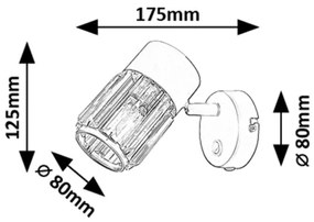 Rabalux 73059 - Nástenné bodové svietidlo VENARO 1xE14/15W/230V