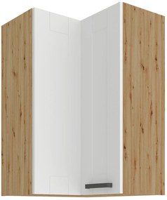 Horná rohová kuchynská skrinka Lucid 60x60 GN-90 2F (90°) (korpus: dub artisan + front: mdf biela). Vlastná spoľahlivá doprava až k Vám domov. 1134617