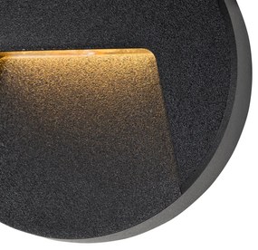 Vonkajšia nástenná lampa čierna okrúhla vrátane LED IP65 - Gem