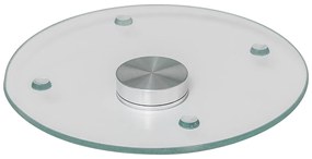 Sklenený otočný servírovací podnos White Marble, (fi) 32 cm