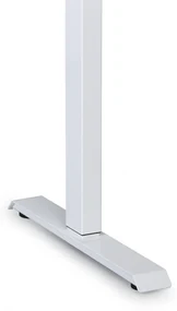 Výškovo nastaviteľný stôl, 180x80 cm, 1 motor, biela podnož, orech