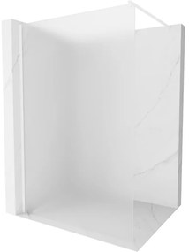 Mexen Kioto, Walk-In sprchová zástena 110 x 200 cm, 8mm sklo námraza, biely profil, 800-110-101-20-30