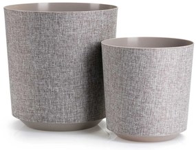 PLASTOVÝ KVETINÁČ ALOE TX 25,5X27 CM BÉŽOVÁ