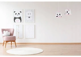 Detské závesné svietidlo Minnie, 2x textilné tienidlo so vzorom, s