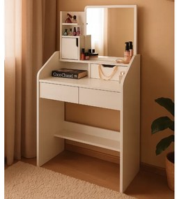 Kozmetický toaletný stolík so zrkadlom a zásuvkami