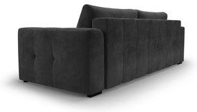 Tmavosivá zamatová rozkladacia pohovka Milo Casa Luca