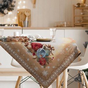 VIANOČNÝ GOBELÍNOVÝ OBRUS NA STÔL MERRY2 100X100 CM VZOROVANÁ