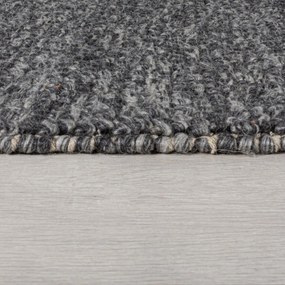 Tmavosivý ručne tkaný behúň s prímesou vlny 60x230 cm Minerals – Flair Rugs
