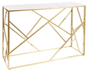 KONZOLA THIA ZLATÁ + SKLO MRAMOR 120 cm