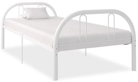 vidaXL Posteľný rám biely 90x200 cm kovový
