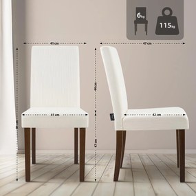 Sada 2 ks jedálenských stoličiek Ina látka cord, antik tmavá - krémová