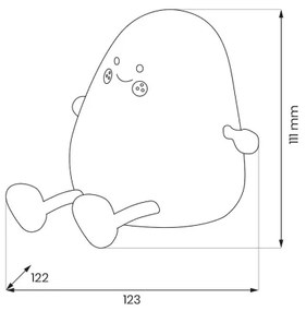 LED stmievateľné nabíjateľné detské nočné svetlo MANGO LED/2,5W/5V 800 mAh