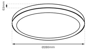 Stropné LED svietidlo Vera, 1x LED 24w, 4000k, w