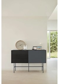 Čierna/antracitová nízka komoda s posuvnými dverami 140x91 cm Nube – Teulat